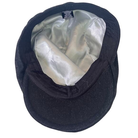 Black Wool Tweed Newsboy Cabbie Hat Mens Large/X Large Preppy Academia Fall - Picture 5 of 7